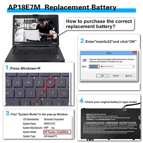 Batería de Repuesto C31N1636 para Acer Nitro 5 AN515-44 AN515-54 AN517-51 Nitro 7 AN715-51, Aspire - Bituoer 5