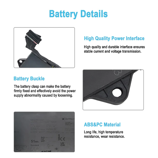 Batería de Repuesto YM15G para DELL XPS 9315 Type P153G P153G001 Series Notebook 0W6D4H W6D4H - TAICROWNE 3