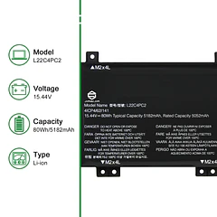 Batería de Repuesto L22C4PC2 para Lenovo Legion Slim 5 16APH8 16IRH8 LOQ 16APH8 16IRH8 Series - JIAZIJIA
