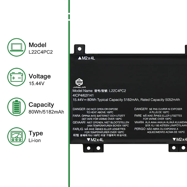 Batería de Repuesto L22C4PC2 para Lenovo Legion Slim 5 16APH8 16IRH8 LOQ 16APH8 16IRH8 Series - JIAZIJIA 2