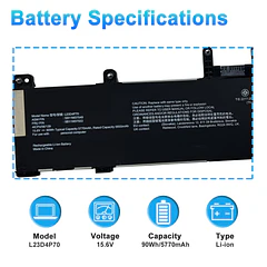 Batería de Repuesto L23D4P70 para Lenovo ThinkPad P1 Gen 7 (Type 21KV, 21KW) Series SB11M37548