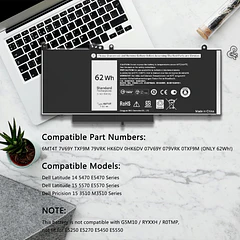 Batería de Repuesto 6MT4T para Dell Latitude 14 5470 E5470 15 5570 E5570 Series Dell - TAUPO