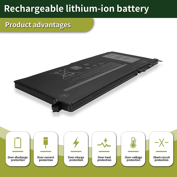 Batería de Repuesto 93FTF para Dell Latitude E5280 E5480 E5580 E5490 E5590 3