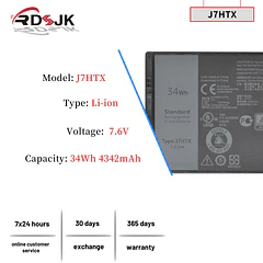 Batería de Repuesto AB06XL para Dell Latitude 7202 7212 7220 Rugged Extreme Tablet Series 02JT7D - RDSJ
