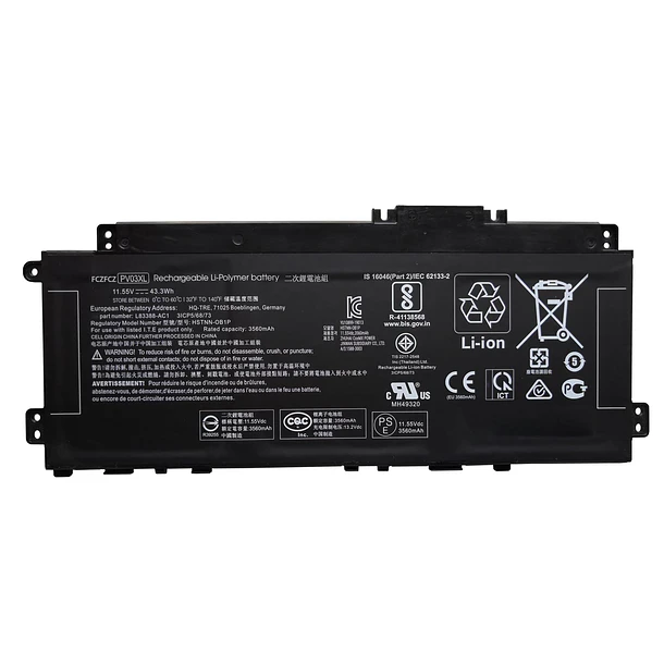 Batería de Repuesto PV03XL para HP Pavilion x360 13-BB 13-BB0000 14-DV 14-dv0000 14M-DW 14M-DW0000 14-DK - FCZFCZ 1