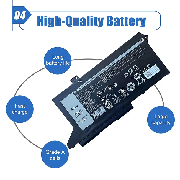 Batería de Repuesto WY9DX para Dell Precision 15 3560 Latitude 5420 5520 Series RJ40G 0WK3F1 - Dentsing 5
