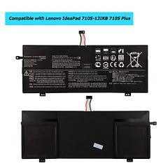 Batería de Repuesto L15L4PC0 para Lenovo IdeaPad 710S-13IKB 710S Plus Touch-13IKB 710S Plus-13ISK V730-13 710S - Vvsialeek