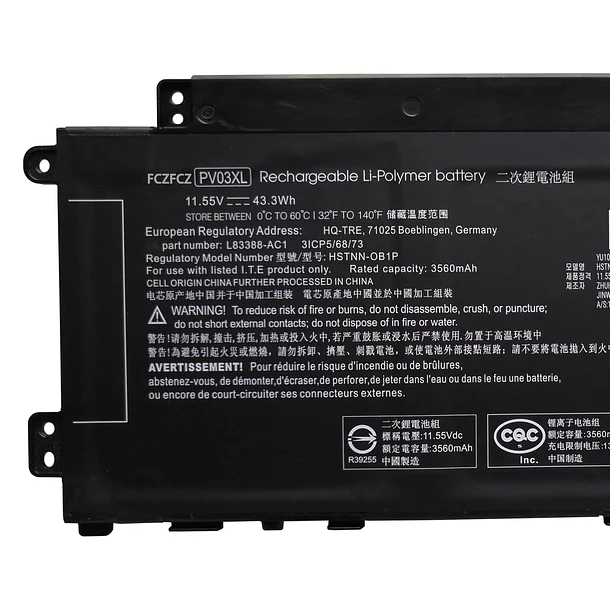 Batería de Repuesto PV03XL para HP Pavilion x360 13-BB 13-BB0000 14-DV 14-dv0000 14M-DW 14M-DW0000 14-DK - FCZFCZ 2