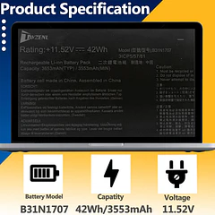 Batería de Repuesto JPFMR para Asus VivoBook S14 S406UA-GS8202T S410 S410UN S410UF S410UA S410UQ S410UQ-NH74 - TAVZENL