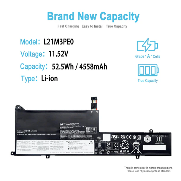 Batería de Repuesto L21M3PE0 para Lenovo IdeaPad Flex 5 14ALC7 14IAU7 16ALC7 16IAU7 14ABR8 14IRU8 - TAICROWNE 2