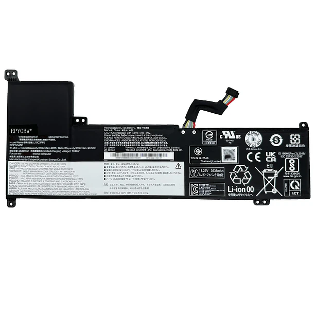 Batería de Repuesto L19C3PF6 para Lenovo IdeaPad 3-17ADA05 3-17ARE05 3-17IML05 3-17IIL05 V17-IIL Series L19L3PF4 L19L4PF2 - EPYOBW 1