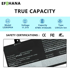 Batería de Repuesto L22B3PG4 para Lenovo ThinkPad E14 Gen 5 2023/Gen 6 2024/E16 Gen 1