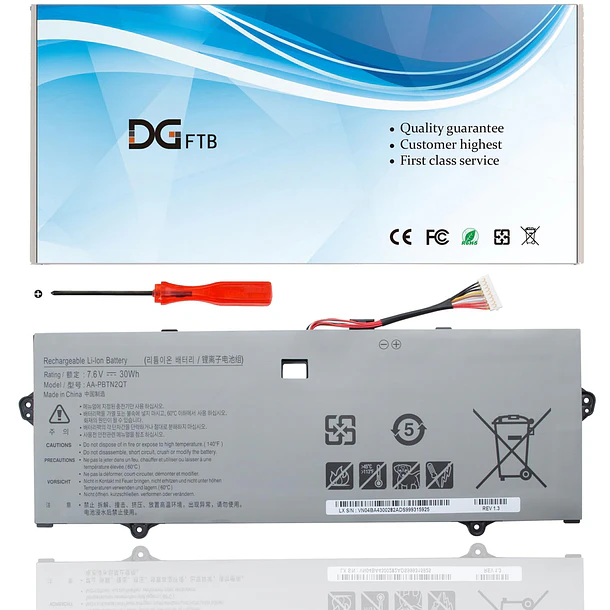 Batería de Repuesto VX04XL para Samsung Notebook 9 NP900X3N NP900X3N-K01US NP900X3N-K03CN NP900X3N-K04CN NP900X3N-K06CN NP900X3N-K09CN (7.6V - DGFTB 1