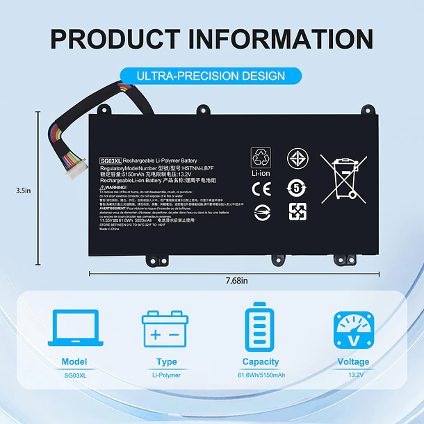 Batería de Repuesto C31N1636 para HP Envy M7 M7-U009DX M7-U109DX 17T-U000 CTO 17-U273CL 17-U275CL 17-U163CL - Bituoer 2