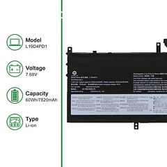 Batería de Repuesto L19D4PD1 para Lenovo Yoga C640-13IML Yoga 6-13ARE05 6-13ALC6 Series SB10W67360 5B10W67329 5B10U65275 - JIAZIJIA