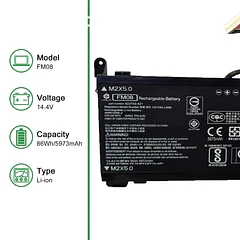Batería de Repuesto FM08 para HP Omen 17-AN013TX 17-AN014TX 17-AN014NG Series Notebook 922753-421 HSTNN-LB8B 16-Pin - JIAZIJIA