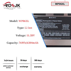 Batería de Repuesto WP06XL para HP EliteBook 830 835 840 845 860 865 G9 G10