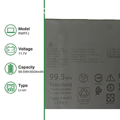 Batería de Repuesto RWFFJ para XPS 16 9640 2024 D1948TS D1848TS D2968TS D1968TS Series Notebook - JIAZIJIA RWFFJ