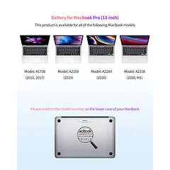 Batería de Repuesto A1713/A2171 para MacBook Pro A2159, 13-Inch, 2019 - ASMARK