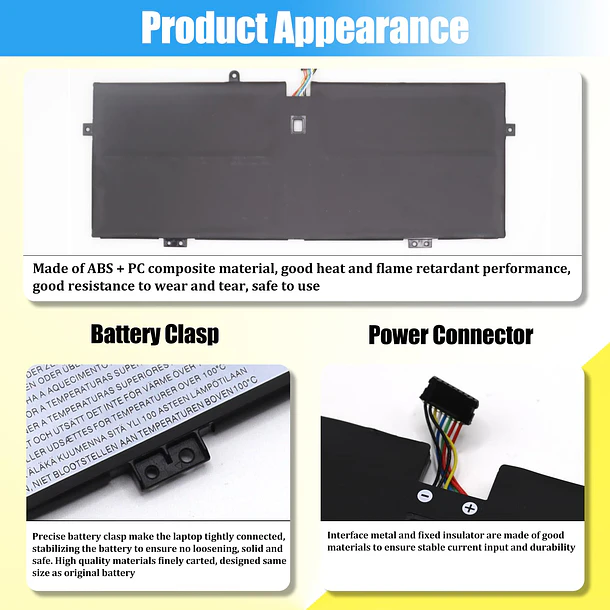 Batería de Repuesto J7HTX para Lenovo IdeaPad Yoga 9-14IAP7 Yoga 9-14IRP8 Series Laptop Battery L21C4PH0 - GlottyBatt 5