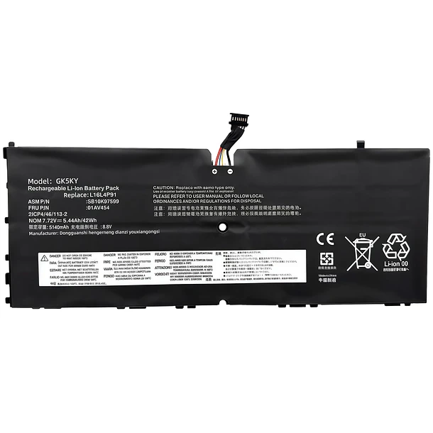 Batería de Repuesto GK5KY para Lenovo for ThinkPad X1 Tablet GEN 3 3rd Gen 2018 - Jbery 1