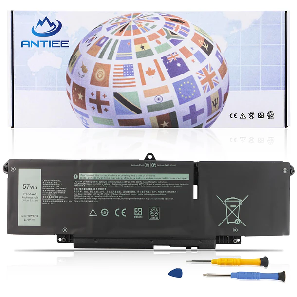 Batería de Repuesto WW8N8 para DELL Latitude 7340 7350 Series 1