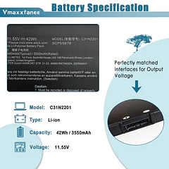 Batería de Repuesto C31N2201 para ASUS Vivobook 15 X1504ZA X1504VA Go 15 E1504FA E1504GA 16 - Vmaxxfanee