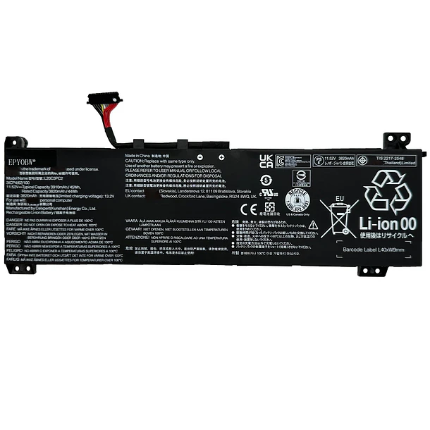 Batería de Repuesto L20C3PC2 para Lenovo ideapad Gaming 3-15IHU6 3-15ACH6 Series L20M3PC2 L20D3PC2 5B11B96718 SB11B96717 - EPYOBW 1