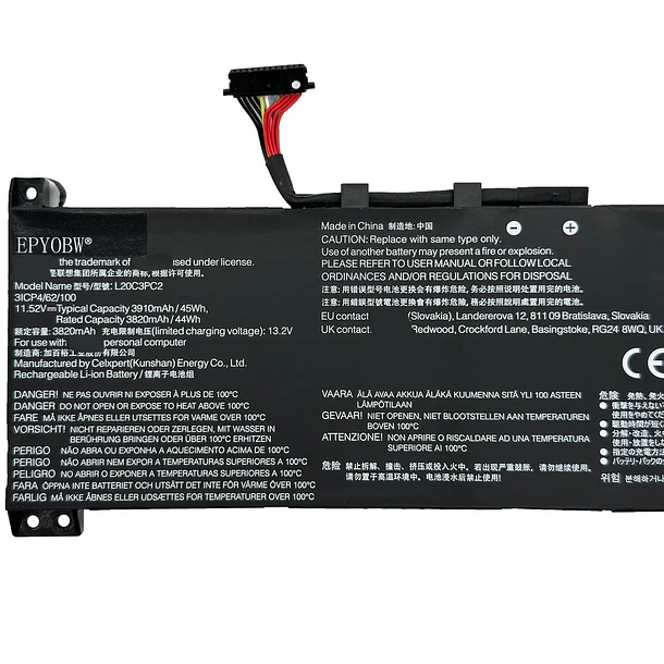 Batería de Repuesto L20C3PC2 para Lenovo ideapad Gaming 3-15IHU6 3-15ACH6 Series L20M3PC2 L20D3PC2 5B11B96718 SB11B96717 - EPYOBW 3