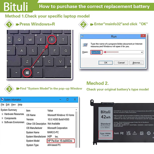 Batería de Repuesto YRDD6 para Dell inspiron 15 3000 Series 3583 3593 3582 3584 3501,inspiron - Bituli 4