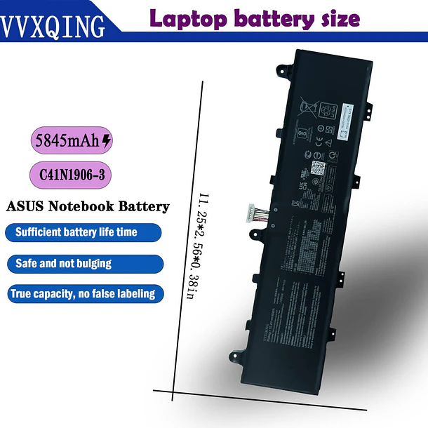 Batería de Repuesto C41N1906-3 para ROG Zephyrus Duo 15 GX550 SE(GX551) Series 0B200-03590000 B0B200-03620000 4ICP5/63/133 - VVXQING 6