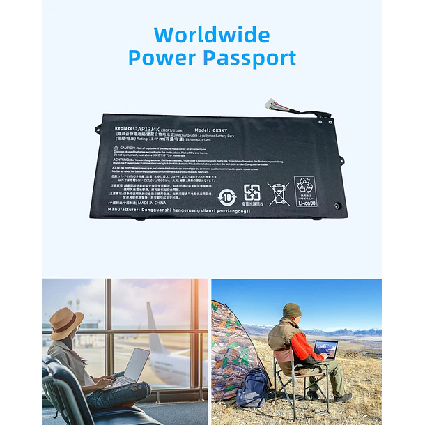 Batería de Repuesto GK5KY para Acer for Chromebook 11.6