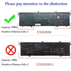 Batería de Repuesto C31N2105 para ASUS VivoBook 14X OLED X1403ZA / VivoBook S 16X M5602QA - EPYOBW