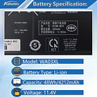 Batería de Repuesto WA03XL para HP Pavilion X360 15-BK 15-BR 15-BR001TX Series 916367-421 916812-055 916367-541 - AURUNHO 2