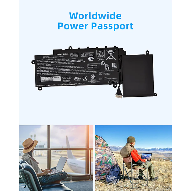 Batería de Repuesto GK5KY para HP for Pavilion X360 310 G1 Stream 11 X360 11-R008TU 6