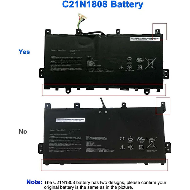 Batería de Repuesto C21N1808 para Chromebook C423 C523 C423NA C523NA C423NA-EB C423NA-BZ C523NA-A2 C423NA-RH91T-CB C523NA-DH02 - Powerforlaptop 2