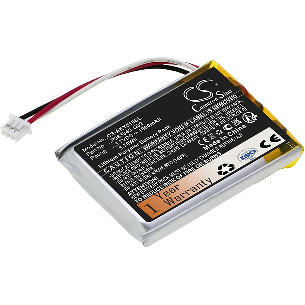 Batería de Repuesto CS-AKY510SL para AKG Y50BT (3.7V) - Enyuly 1