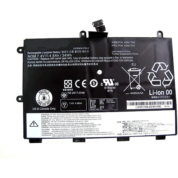 Batería de Repuesto JK6Y6 para Lenovo ThinkPad Yoga 11e 20D9 20DA 20E6 20E8 20ED 20EE - HBFVG 2