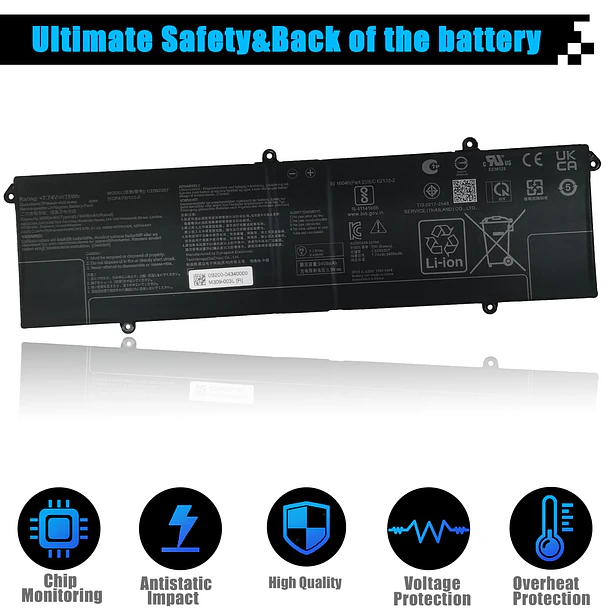 Batería de Repuesto para Asus Vivobook S14 K5404VA K5504VAB S15 K5504VN Series 0B200-04340000 0B20004340000 - AOMKA 4