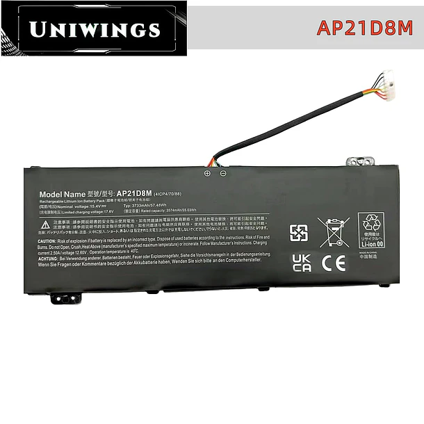 Batería de Repuesto AP21D8M para Acer Nitro 5 AN515-46 AN515-47 AN515-58-72QR AN515-58 AN515-58-56CL AN515-58-766R Nitro 3