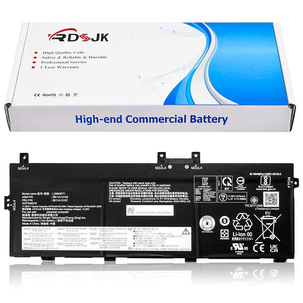Batería de Repuesto B41N1711 para Lenovo ThinkPad X13 Yoga 2nd 2021 3rd Gen 2022 P16 1