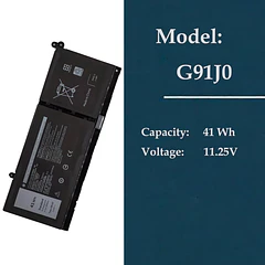 Batería de Repuesto G91J0 para Dell Inspiron 15 3511 3520 3521 3530 3535 5510 5515 - WWGTMC