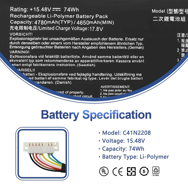 Batería de Repuesto C41N2208 para ASUS ROG Ally RC71L - ANTIEE 2