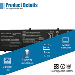 Batería de Repuesto C31N2201 para Asus Vivobook 15 X1504 F1504 E1504 S1504 16inch OLED X1605 - VANPIR