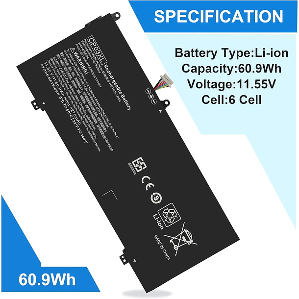 Batería de Repuesto XCMRD para HP Spectre x360 3