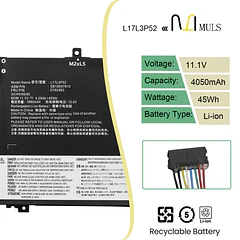 Batería de Repuesto 2F8K3 para Lenovo ThinkPad L480 L490 L580 - MULS