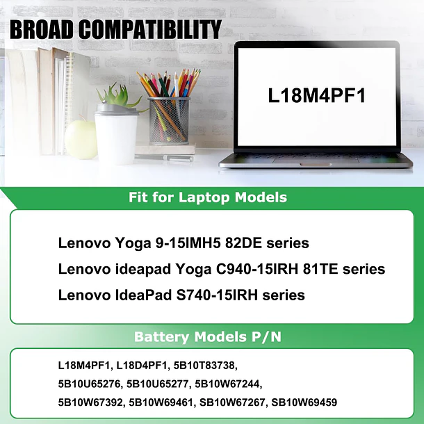 Batería de Repuesto L18M4PF1 para Lenovo Yoga 9-15IMH5 82DE Ideapad Yoga C940-15IRH 81TE IdeaPad S740-15IRH - RHKRKQN 4