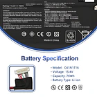 Batería de Repuesto X8VWF para ASUS ROG Strix GL703GS GL703GM Scar 2