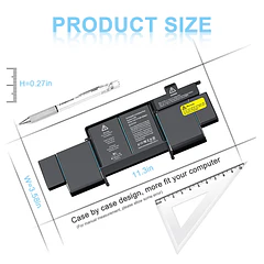 Batería de Repuesto A1322 para MacBook Pro 13 inch Retina Early 2015,Mid 2014, Late 2013, - Ymawetia