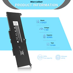 Batería de Repuesto F3YGT para Dell Latitude 12 7000 7280 7290 13 7000 7380 7390 - Mercobat